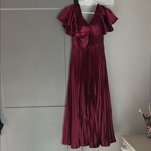 Elegant Burgundy Evening Gown